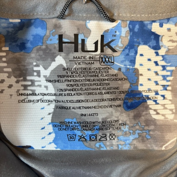 HUK Icon X Superior Hybrid Jacket Men’s XXXL Blue Camo - Picture 6 of 6